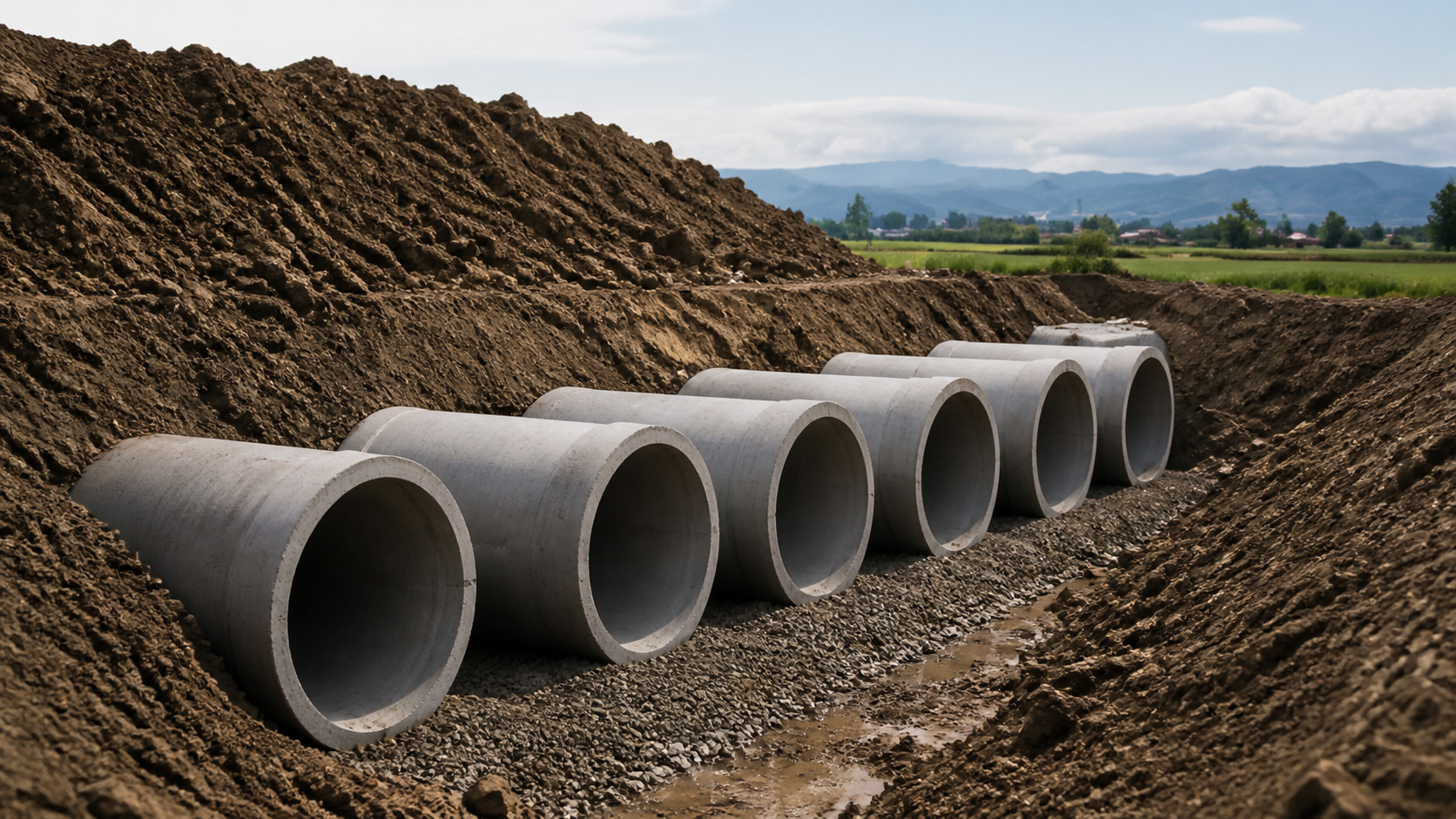 Large-diameter drainage pipe installation