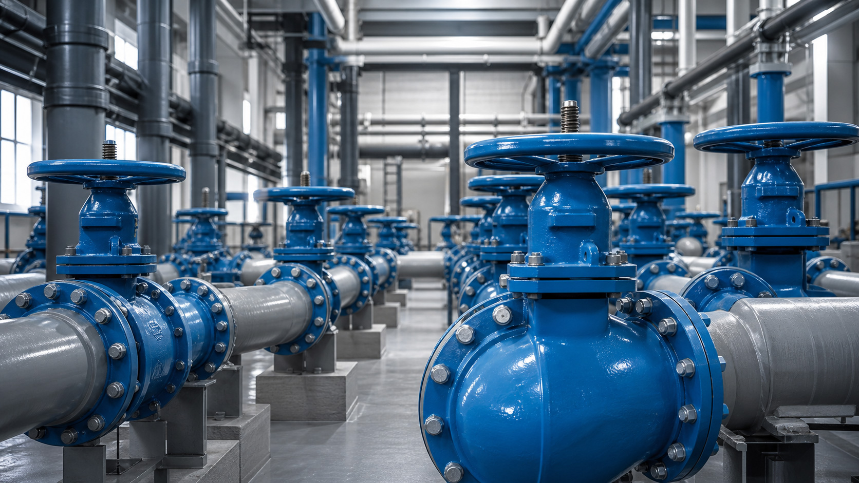Potable water distribution valves and piping